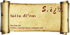 Selle Áron névjegykártya